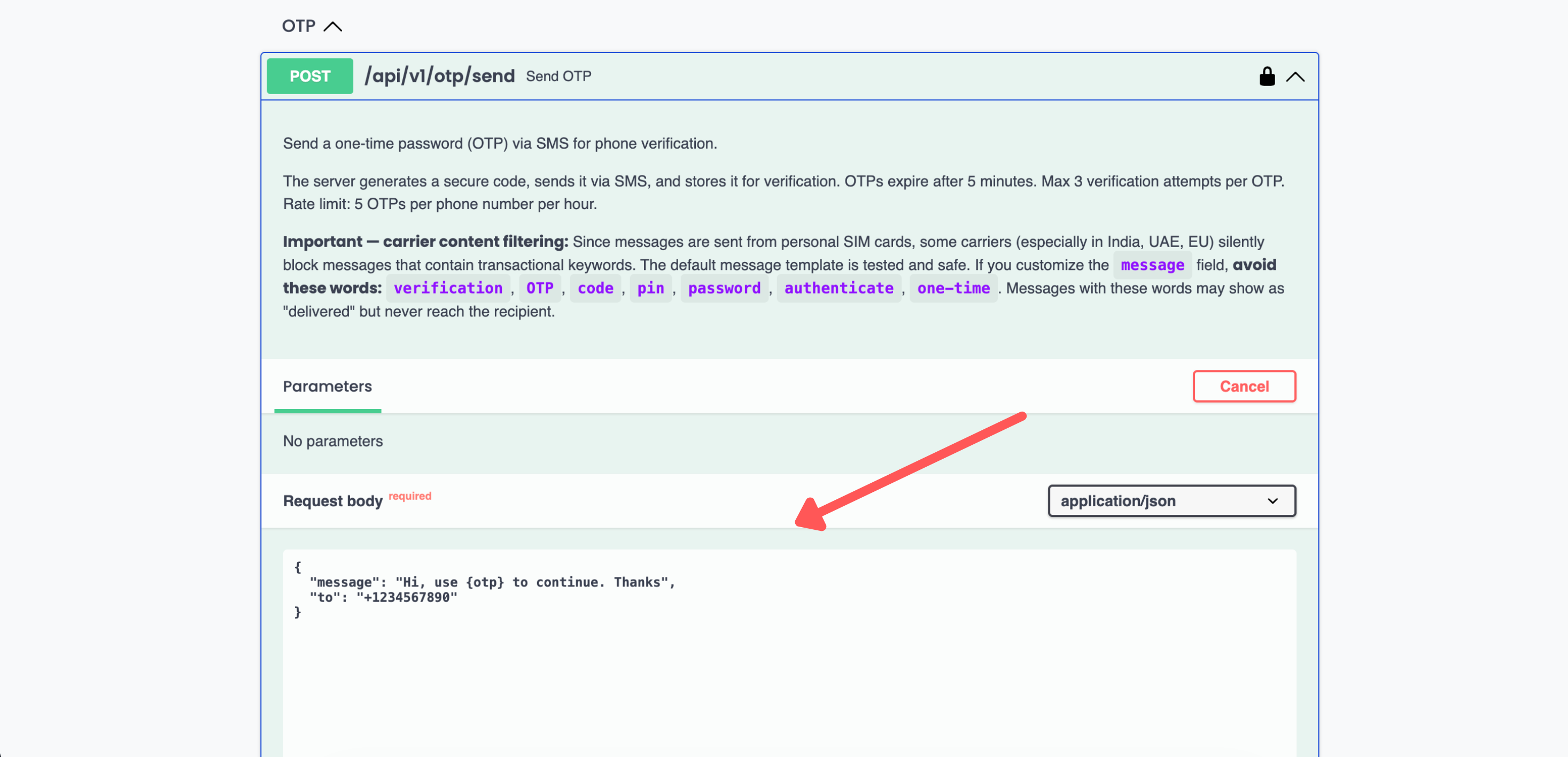 OTP verification flow